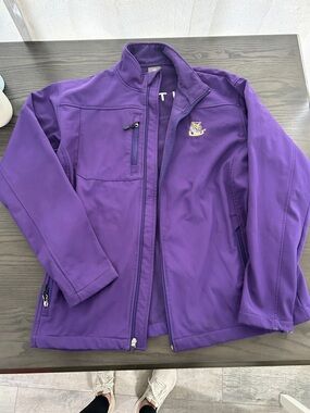 Knights Apparel Purple Fleece Jacket with Gold Embroidered Lettering